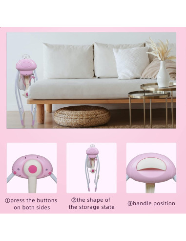 Silla Mecedora Plegable Comfort 25103 para Bebés con Música