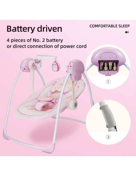 Silla Mecedora Plegable Comfort 25103 para Bebés con Música