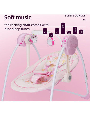 Silla Mecedora Plegable Comfort 25103 para Bebés con Música
