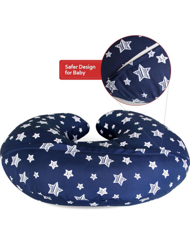 Funda de Almohada de Lactancia Moonsea Estrella Marino y Gris