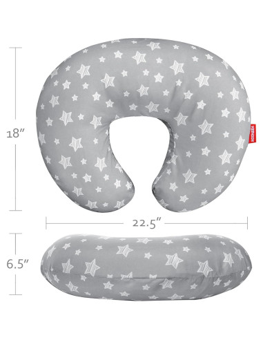 Funda de Almohada de Lactancia Moonsea Estrella Marino y Gris