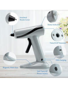 Pistola de Pegamento Caliente Inalámbrica Krightlink 20W con 30 Barras 2