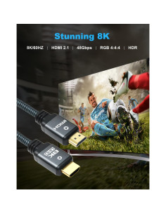 Cable HDMI 2.1 Yauhody 0.91m - Alta Velocidad 48Gbps 8K 2
