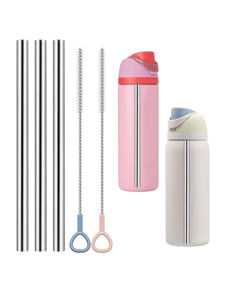 Pajitas Reutilizables de Acero Inoxidable WKIEASON 3PCS para Owala 24oz/32oz