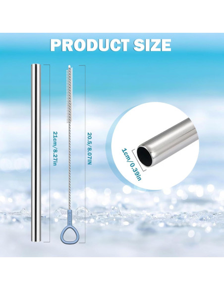 Pajitas Reutilizables de Acero Inoxidable WKIEASON 3PCS para Owala 24oz/32oz