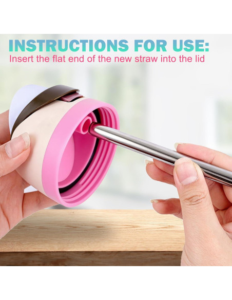 Pajitas Reutilizables de Acero Inoxidable WKIEASON 3PCS para Owala 24oz/32oz