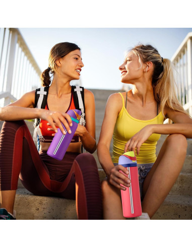 Pajitas Reutilizables de Acero Inoxidable WKIEASON 3PCS para Owala 24oz/32oz