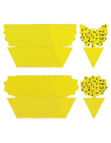 Trampas Adhesivas Amarillas WonderField para Moscas y Mosquitos - Paquete de 48