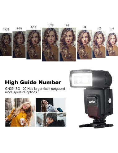 Flash Godox TT520 II para Cámara DSLR con Transmisor Inalámbrico