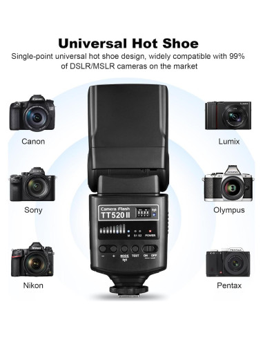 Flash Godox TT520 II para Cámara DSLR con Transmisor Inalámbrico