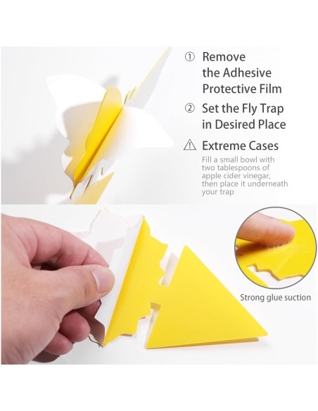 Trampas Adhesivas Amarillas WonderField para Moscas y Mosquitos - Paquete de 48