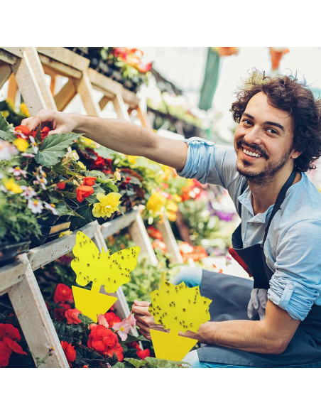 Trampas Adhesivas Amarillas WonderField para Moscas y Mosquitos - Paquete de 48