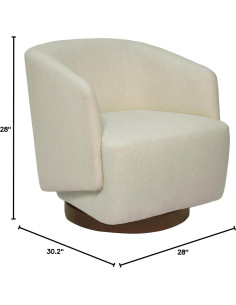 Silla de Acento Giratoria MINCETA Beige, 360 para Sala y Dormitorio 2