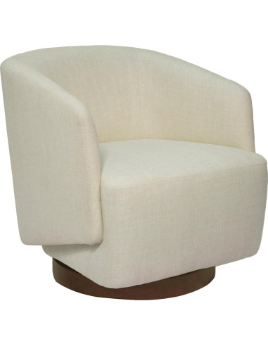 Silla de Acento Giratoria MINCETA Beige, 360 para Sala y Dormitorio