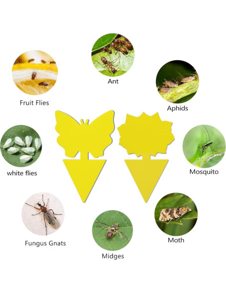 Trampas Adhesivas Amarillas WonderField para Moscas y Mosquitos - Paquete de 48