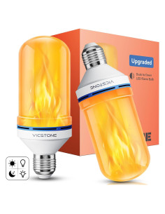 Bombillas LED de Llama Vicstone E26 Dusk a Dawn - Paquete de 2