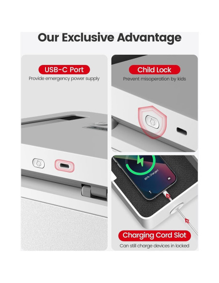 Caja de Seguridad Temporal Vaydeer, Metal, 21.3x15.5x8.1 cm