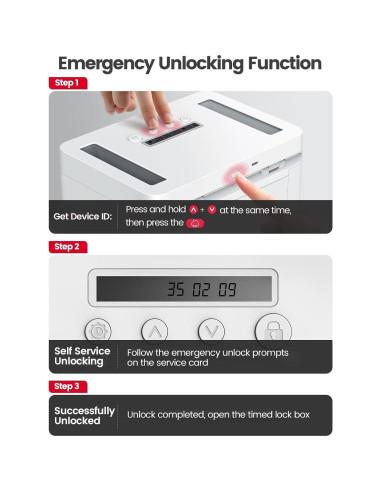 Caja de Seguridad Temporal Vaydeer, Metal, 21.3x15.5x8.1 cm