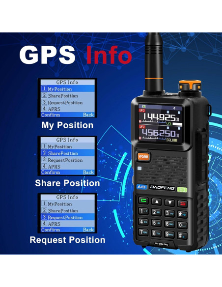 Radio de Ham BAOFENG UV-5RM PRO GPS 10W con 2 Baterías