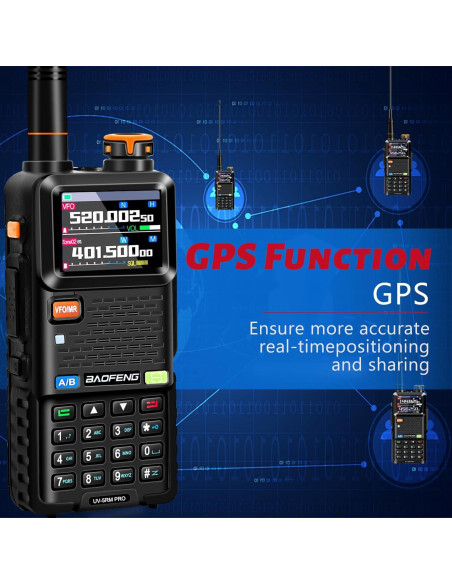 Radio de Ham BAOFENG UV-5RM PRO GPS 10W con 2 Baterías