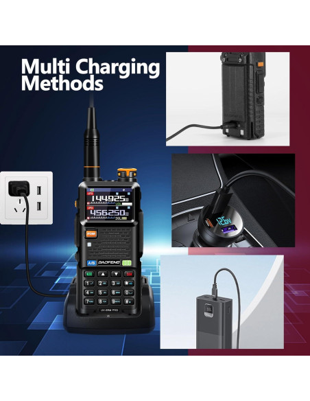 Radio de Ham BAOFENG UV-5RM PRO GPS 10W con 2 Baterías