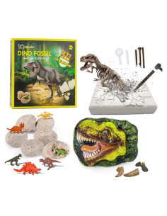 Kit de Excavación de Fósiles de Dinosaurio 10Leccion - 6 Huevos y T-Rex