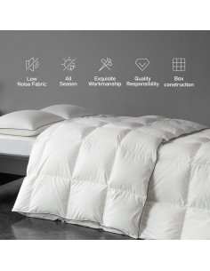 Edredón de Plumas de Fibra MAXICOZY Queen Blanco 230x230 cm 2