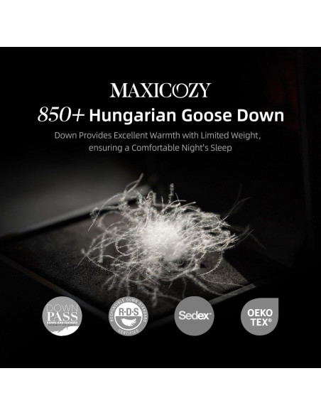 Edredón de Plumas de Fibra MAXICOZY Queen Blanco 230x230 cm