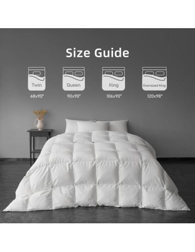 Edredón de Plumas de Fibra MAXICOZY Queen Blanco 230x230 cm