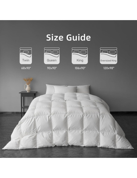 Edredón de Plumas de Fibra MAXICOZY Queen Blanco 230x230 cm