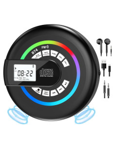 Reproductor de CD portátil Greadio CD36 con Bluetooth y FM