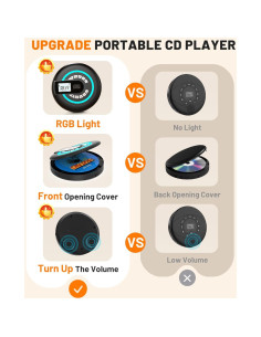 Reproductor de CD portátil Greadio CD36 con Bluetooth y FM 2