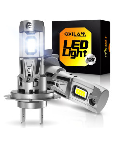 Bombilla LED OXILAM H7, 40000LM, Luz Fría 6500K, Paquete de 2