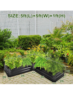 Kit de Jardín Elevado EDOSTORY 5x5x0.3m Acero Galvanizado 2