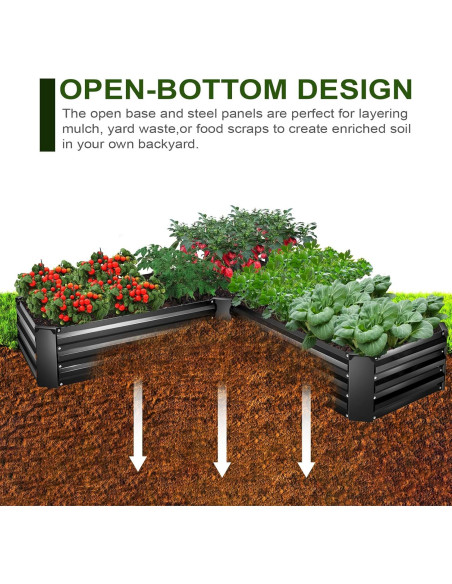 Kit de Jardín Elevado EDOSTORY 5x5x0.3m Acero Galvanizado