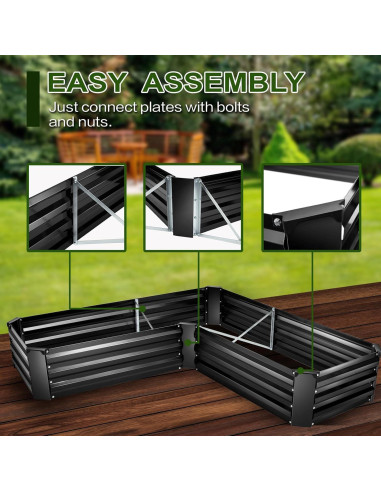 Kit de Jardín Elevado EDOSTORY 5x5x0.3m Acero Galvanizado