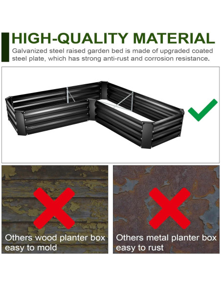 Kit de Jardín Elevado EDOSTORY 5x5x0.3m Acero Galvanizado