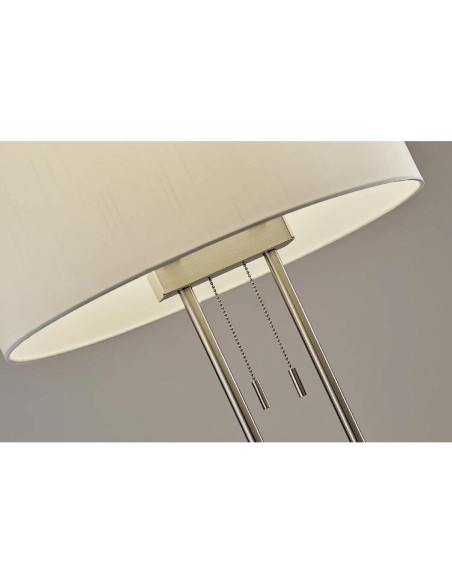 Lámpara de Pie Duet Adesso 62" Acero Satinado Regulable