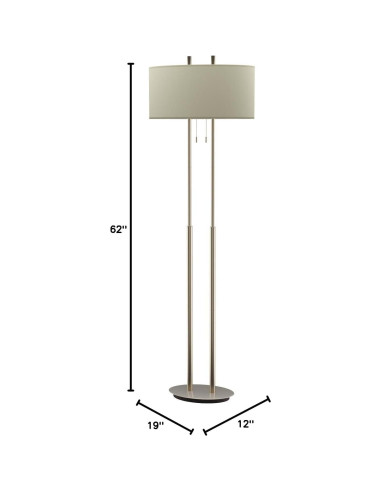 Lámpara de Pie Duet Adesso 62" Acero Satinado Regulable