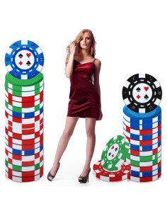 Juego de Soporte de Fichas de Póker Beeveer 2 Pcs Multicolor