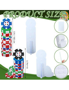 Juego de Soporte de Fichas de Póker Beeveer 2 Pcs Multicolor 2