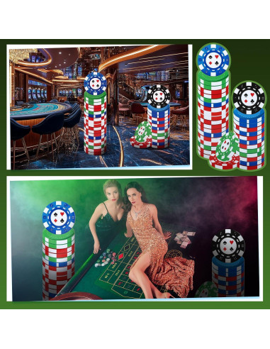 Juego de Soporte de Fichas de Póker Beeveer 2 Pcs Multicolor