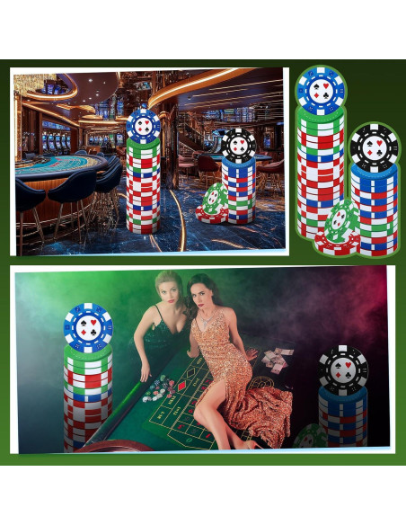 Juego de Soporte de Fichas de Póker Beeveer 2 Pcs Multicolor