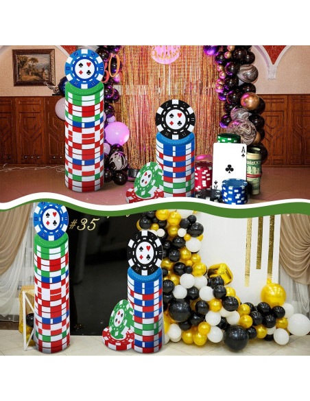 Juego de Soporte de Fichas de Póker Beeveer 2 Pcs Multicolor