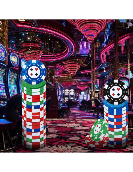 Juego de Soporte de Fichas de Póker Beeveer 2 Pcs Multicolor