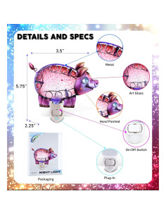 Luz Nocturna Cerdo Rosa Puzzled - Lámpara Decorativa Infantil 2