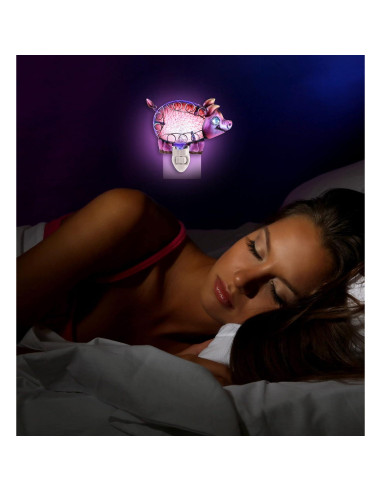 Luz Nocturna Cerdo Rosa Puzzled - Lámpara Decorativa Infantil