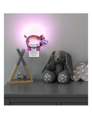 Luz Nocturna Cerdo Rosa Puzzled - Lámpara Decorativa Infantil