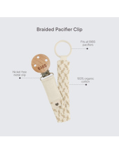 Cadena de Chupete BIBS Paci Braid Algodón Orgánico Mantequilla 2