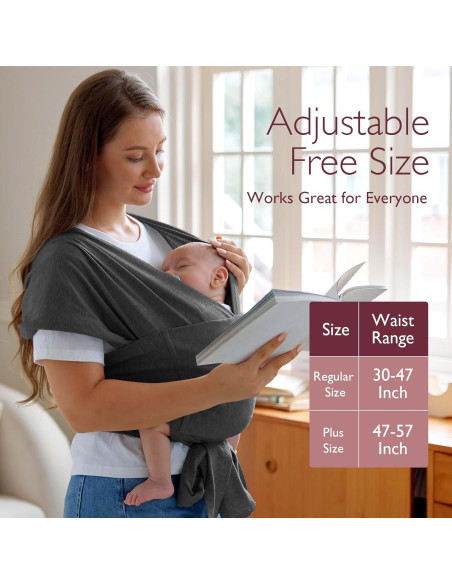 Fular Portabebés Ergonomico Momcozy Gris Profundo 3.6-15.9kg